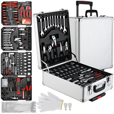 799Pcs Mechanic Tool Set with Trolley Case, Complete Household Tool Kit for Home, Automotive, Garage & Dorm