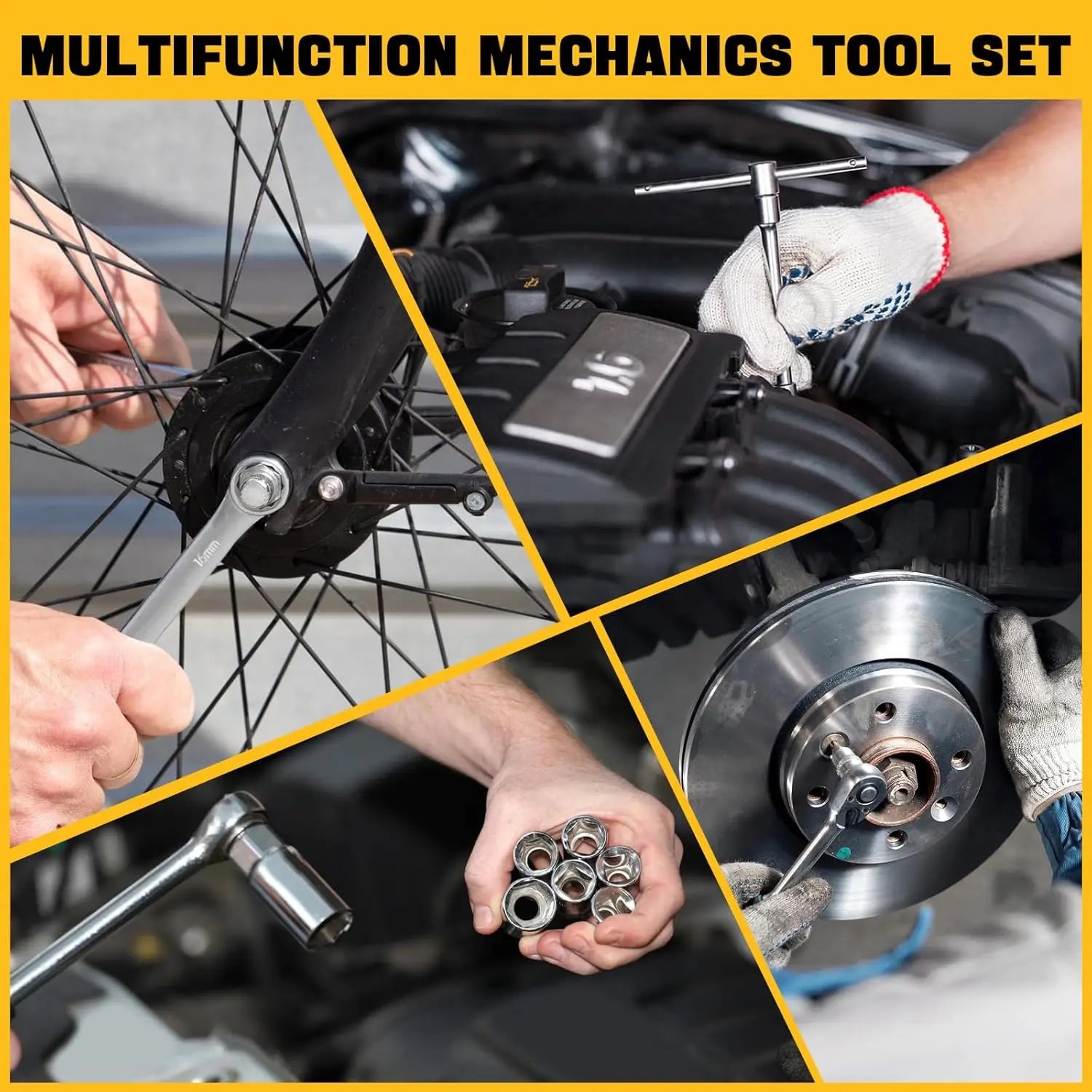 Mechanics Tool Set 216PCS (Including the Case) Portable Tool Kits and Socket Set, Automotive Repair Tool Set for DIY Car Repair