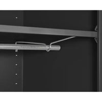 36 In. W X 72 In. H X 24 In. D 24-Gauge 2-Shelf Steel Freestanding Wardrobe Storage Cabinet in Black