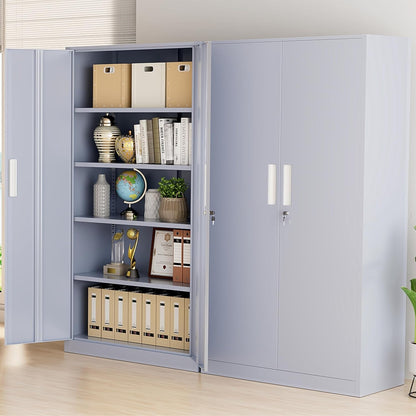 71'' H Metal Garage Storage Cabinet with Locking Doors and Adjustable Shelves