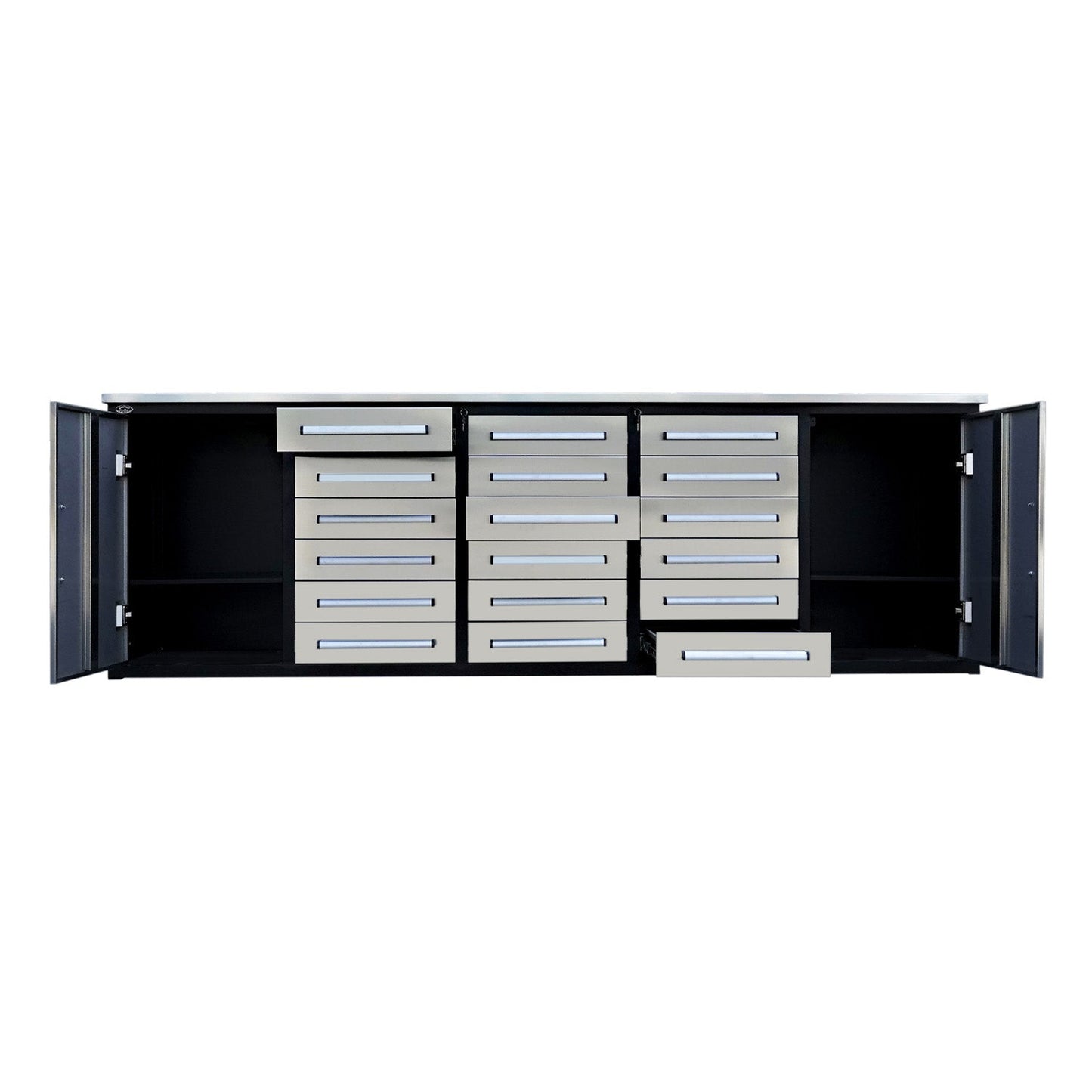 10ft Garage Storage Cabinet with 18 Drawers & 2 Cabinets