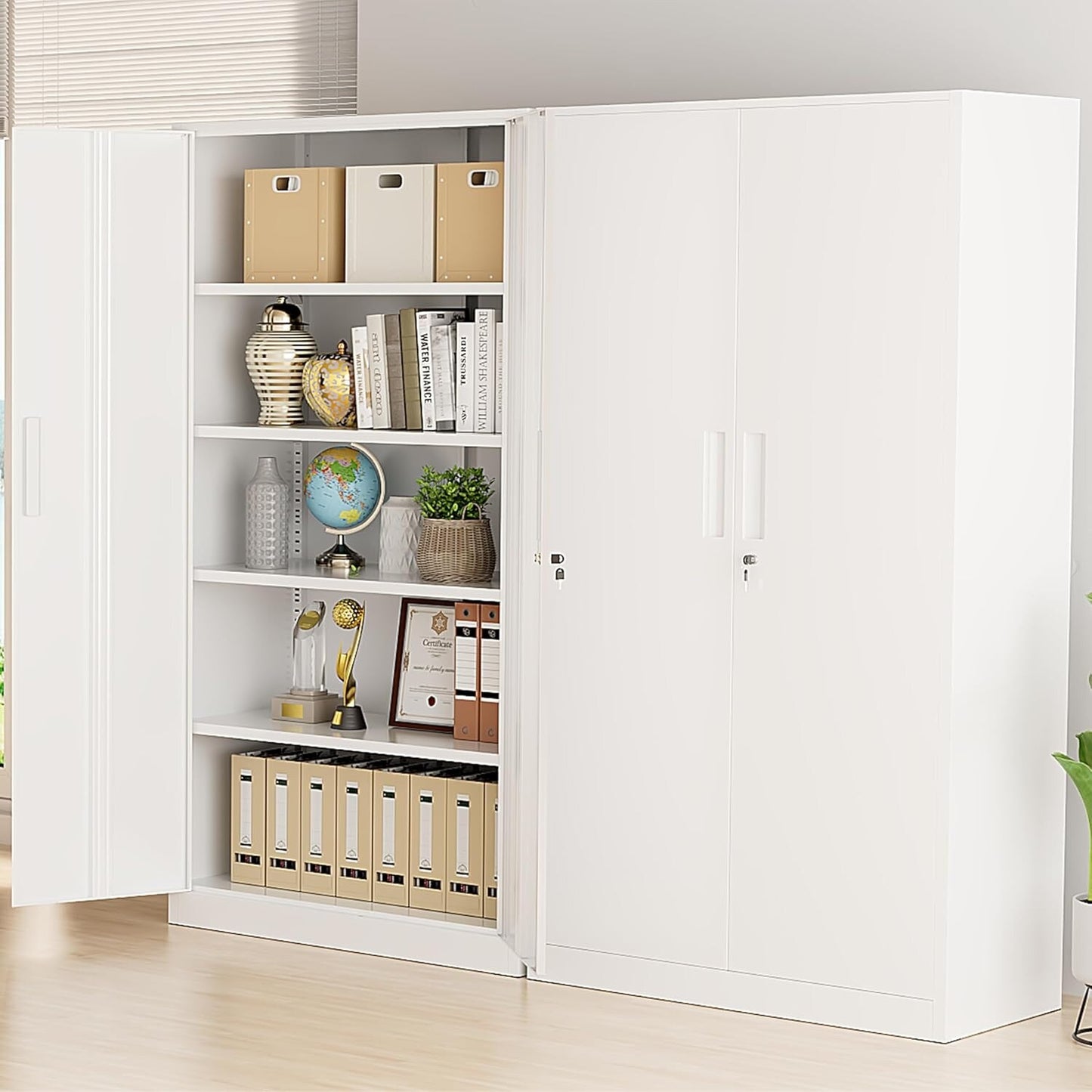 71'' H Metal Garage Storage Cabinet with Locking Doors and Adjustable Shelves