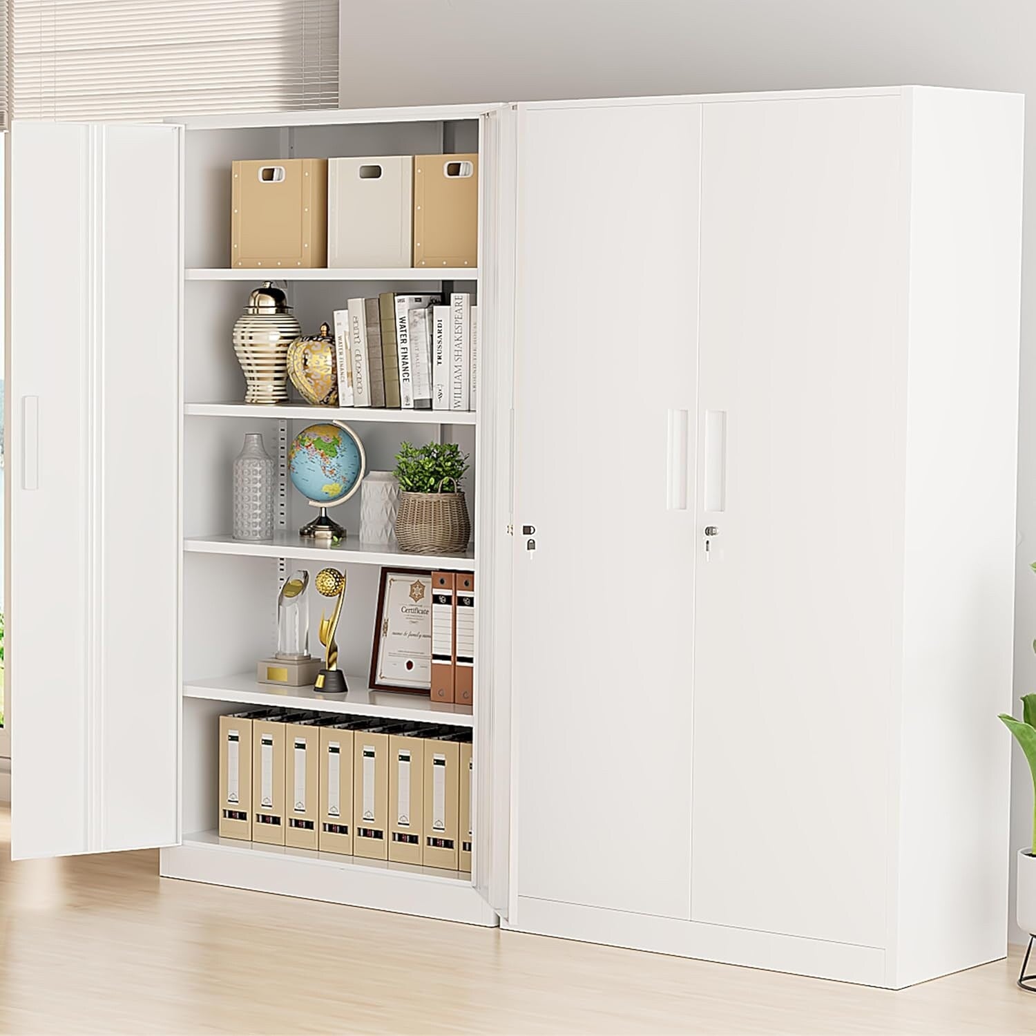71'' H Metal Garage Storage Cabinet with Locking Doors and Adjustable Shelves