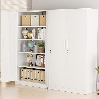 71'' H Metal Garage Storage Cabinet with Locking Doors and Adjustable Shelves