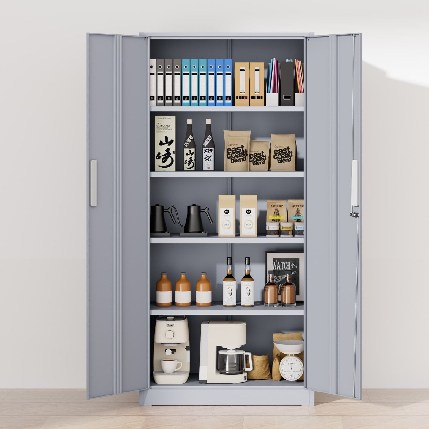 71'' H Metal Garage Storage Cabinet with Locking Doors and Adjustable Shelves