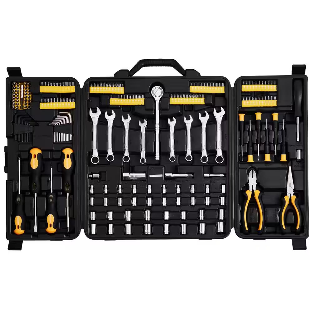221Pcs Mechanics Tool Set, SAE and Metric Mechanic Tool Kit with Bits, Wrenches, Ratchet Handle, Accessories