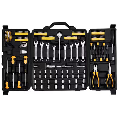 221Pcs Mechanics Tool Set, SAE and Metric Mechanic Tool Kit with Bits, Wrenches, Ratchet Handle, Accessories