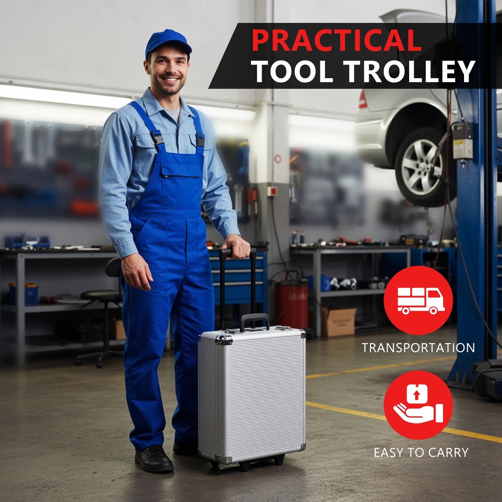 799Pcs Mechanic Tool Set with Trolley Case, Complete Household Tool Kit for Home, Automotive, Garage & Dorm