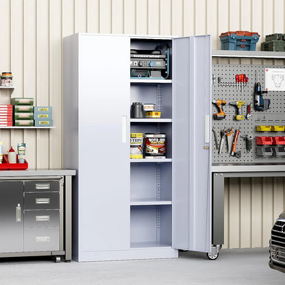 71'' H Metal Garage Storage Cabinet with Locking Doors and Adjustable Shelves