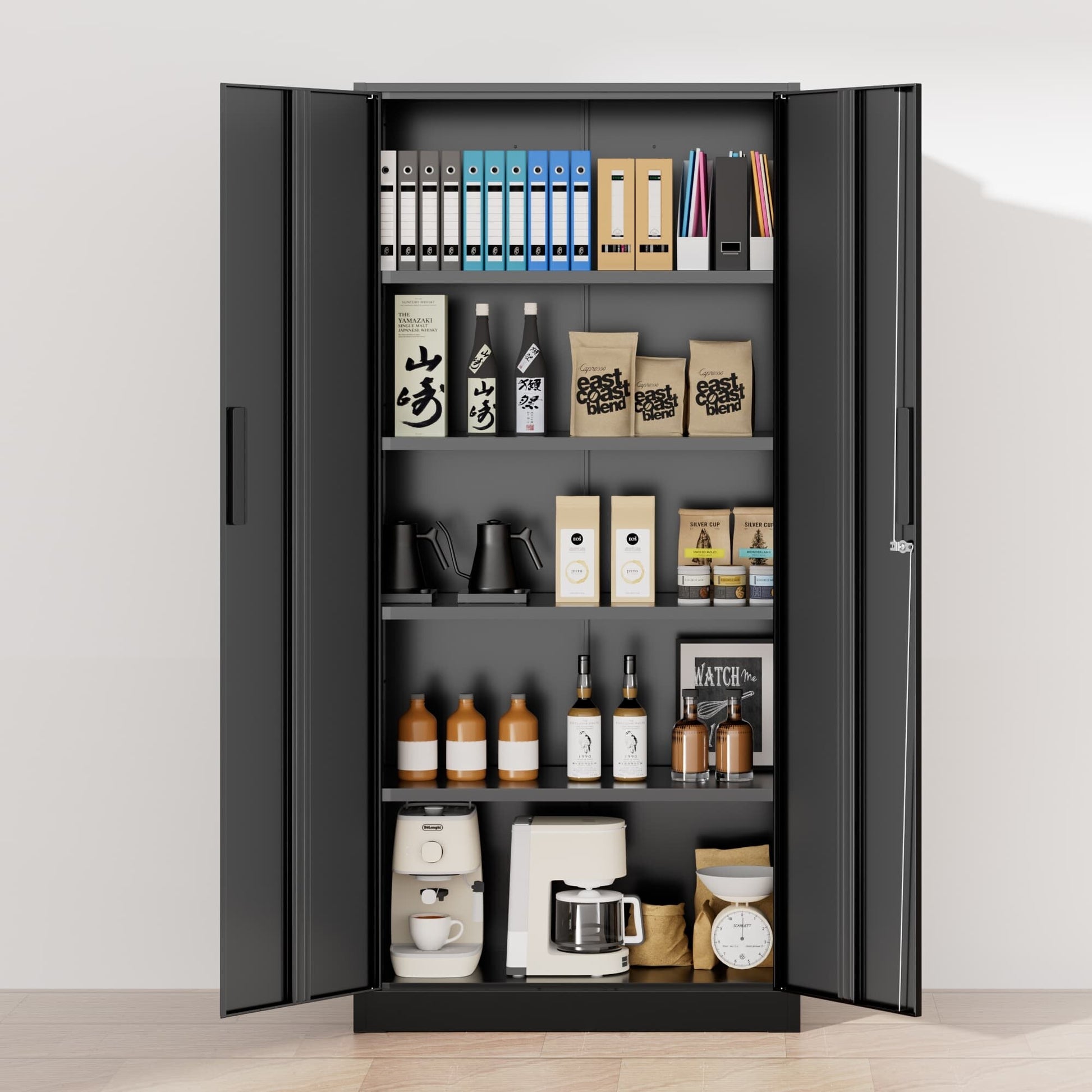 71'' H Metal Garage Storage Cabinet with Locking Doors and Adjustable Shelves