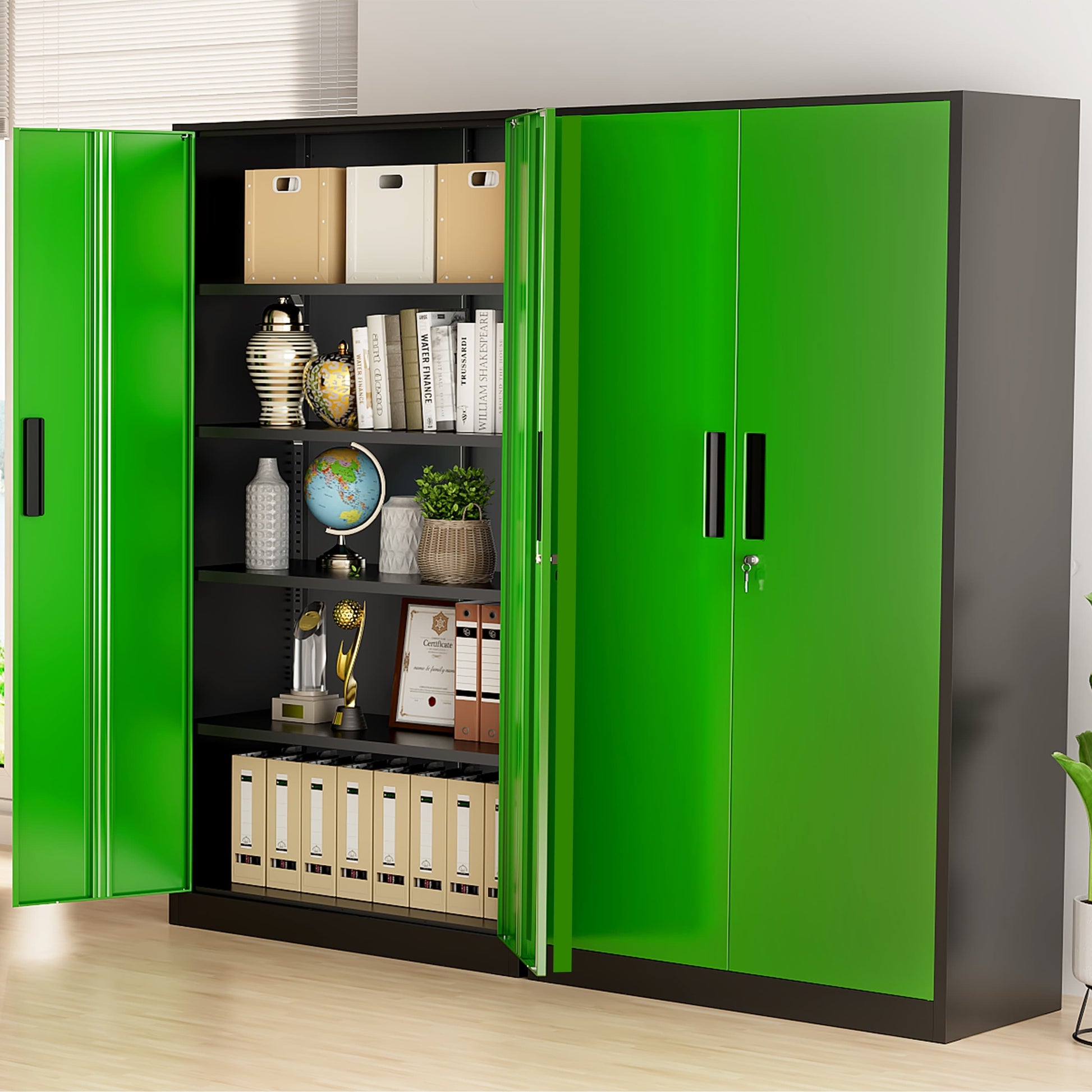 71'' H Metal Garage Storage Cabinet with Locking Doors and Adjustable Shelves