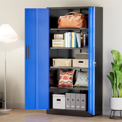 71'' H Metal Garage Storage Cabinet with Locking Doors and Adjustable Shelves