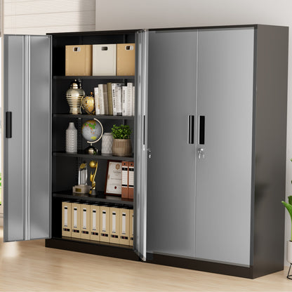 71'' H Metal Garage Storage Cabinet with Locking Doors and Adjustable Shelves