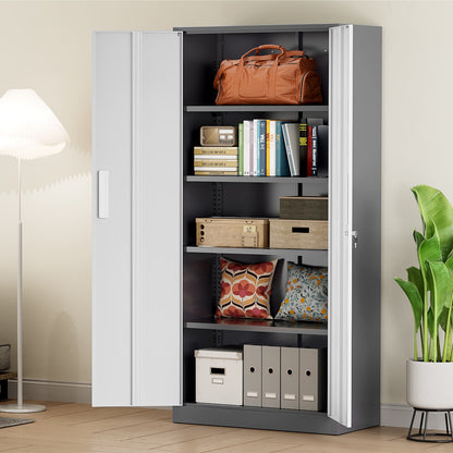 71'' H Metal Garage Storage Cabinet with Locking Doors and Adjustable Shelves