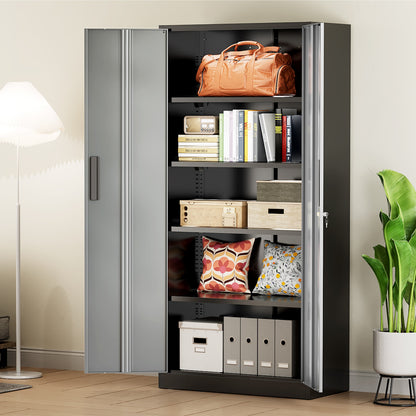 71'' H Metal Garage Storage Cabinet with Locking Doors and Adjustable Shelves