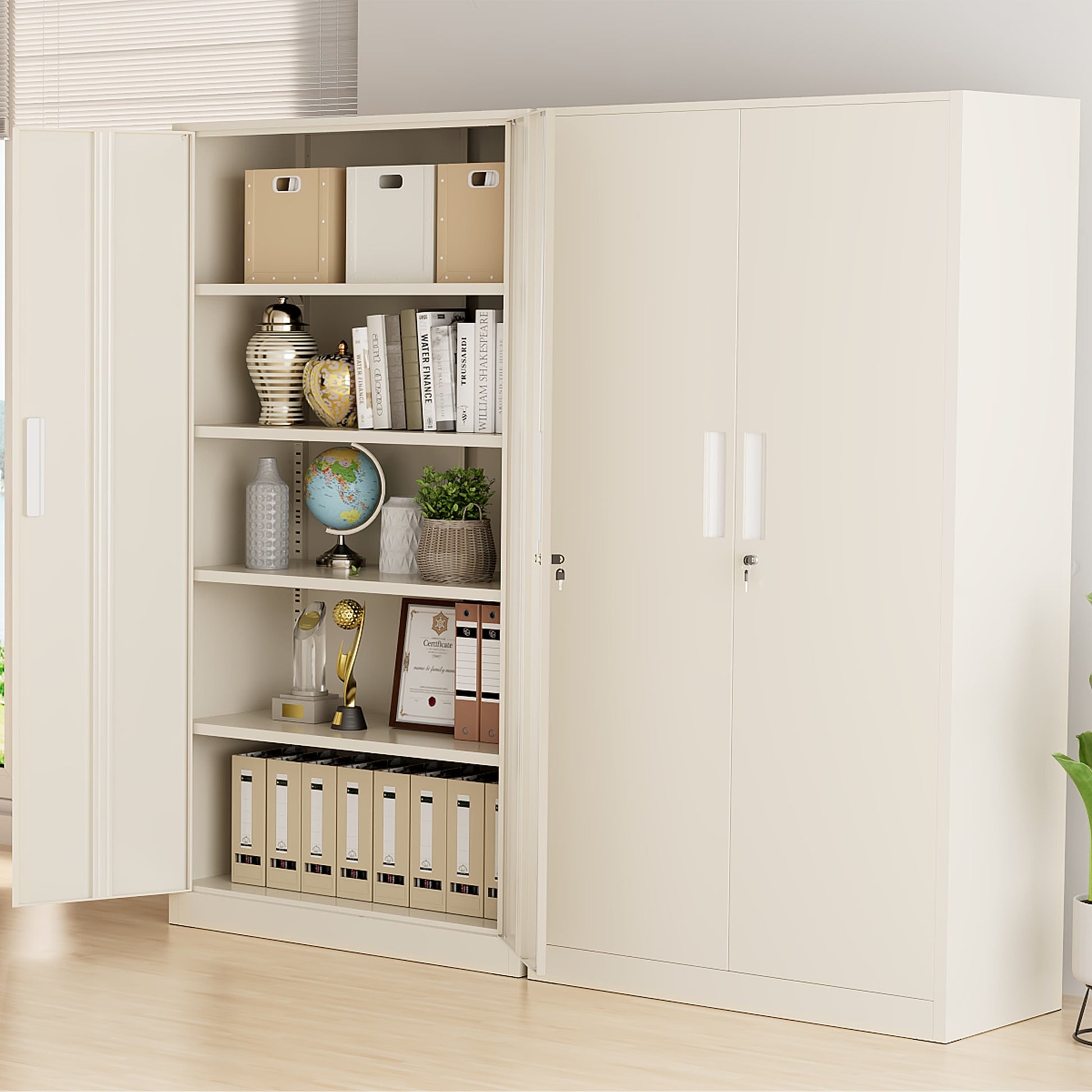 71'' H Metal Garage Storage Cabinet with Locking Doors and Adjustable Shelves
