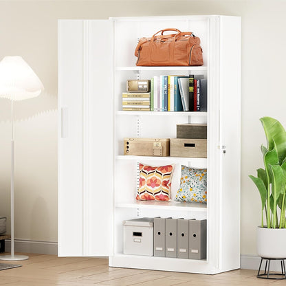 71'' H Metal Garage Storage Cabinet with Locking Doors and Adjustable Shelves