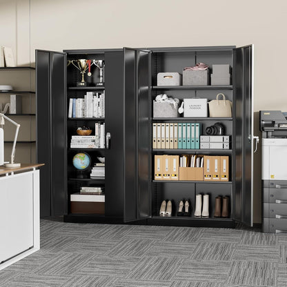71'' H Metal Garage Storage Cabinet with Locking Doors and Adjustable Shelves