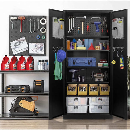 71'' H Metal Garage Storage Cabinet with Locking Doors and Adjustable Shelves