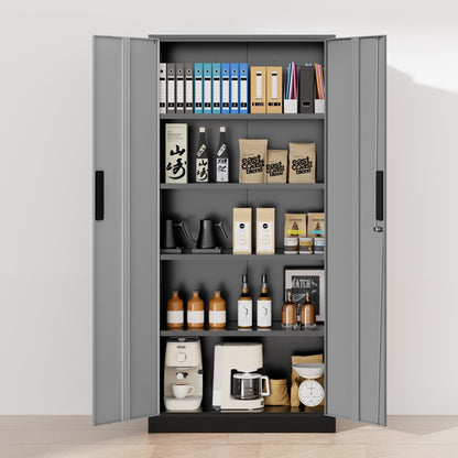 71'' H Metal Garage Storage Cabinet with Locking Doors and Adjustable Shelves