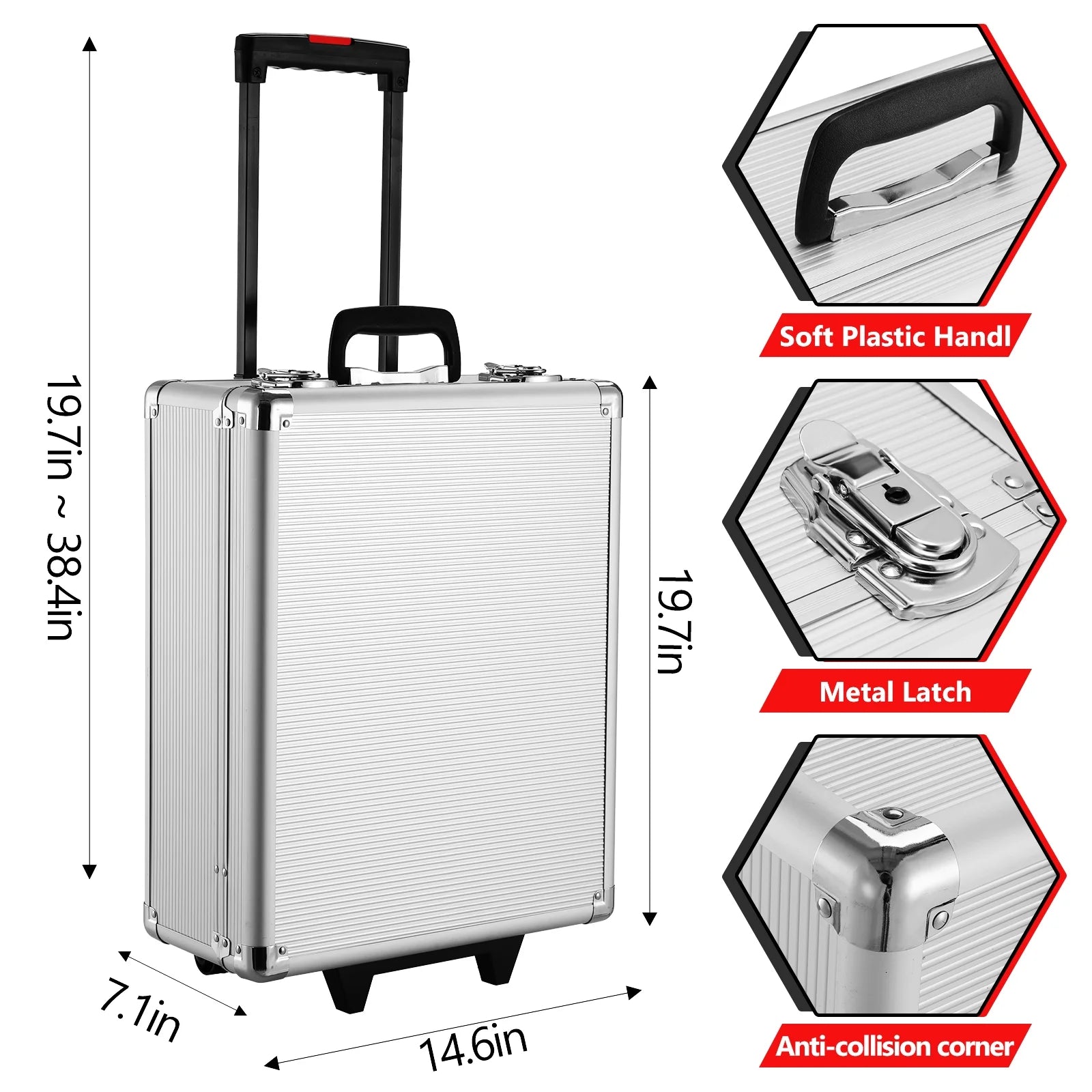 799Pcs Mechanic Tool Set with Trolley Case, Complete Household Tool Kit for Home, Automotive, Garage & Dorm