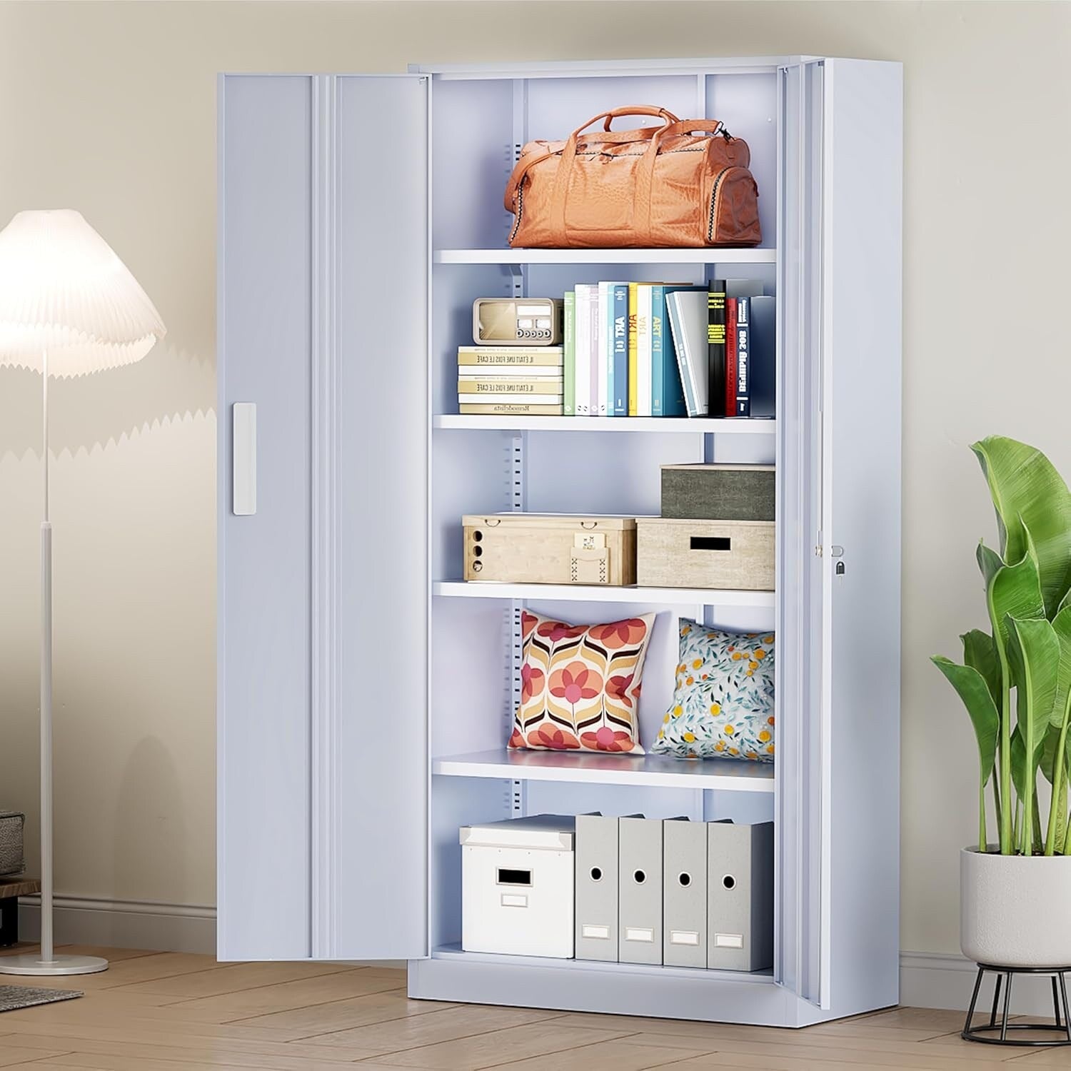 71'' H Metal Garage Storage Cabinet with Locking Doors and Adjustable Shelves