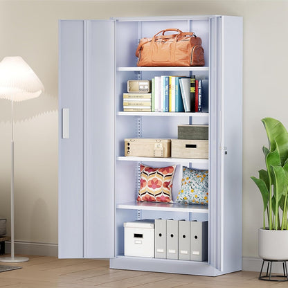 71'' H Metal Garage Storage Cabinet with Locking Doors and Adjustable Shelves