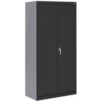 36 In. W X 72 In. H X 24 In. D 24-Gauge 2-Shelf Steel Freestanding Wardrobe Storage Cabinet in Black