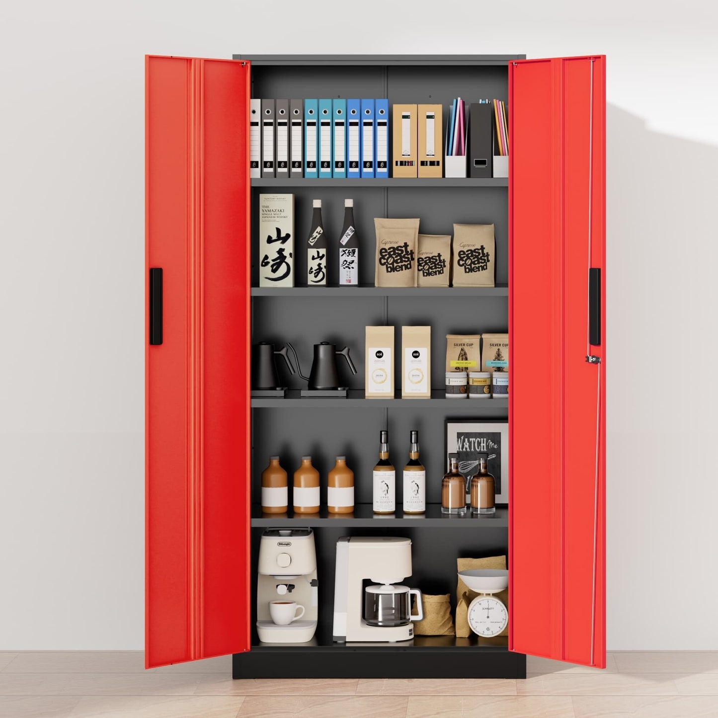 71'' H Metal Garage Storage Cabinet with Locking Doors and Adjustable Shelves