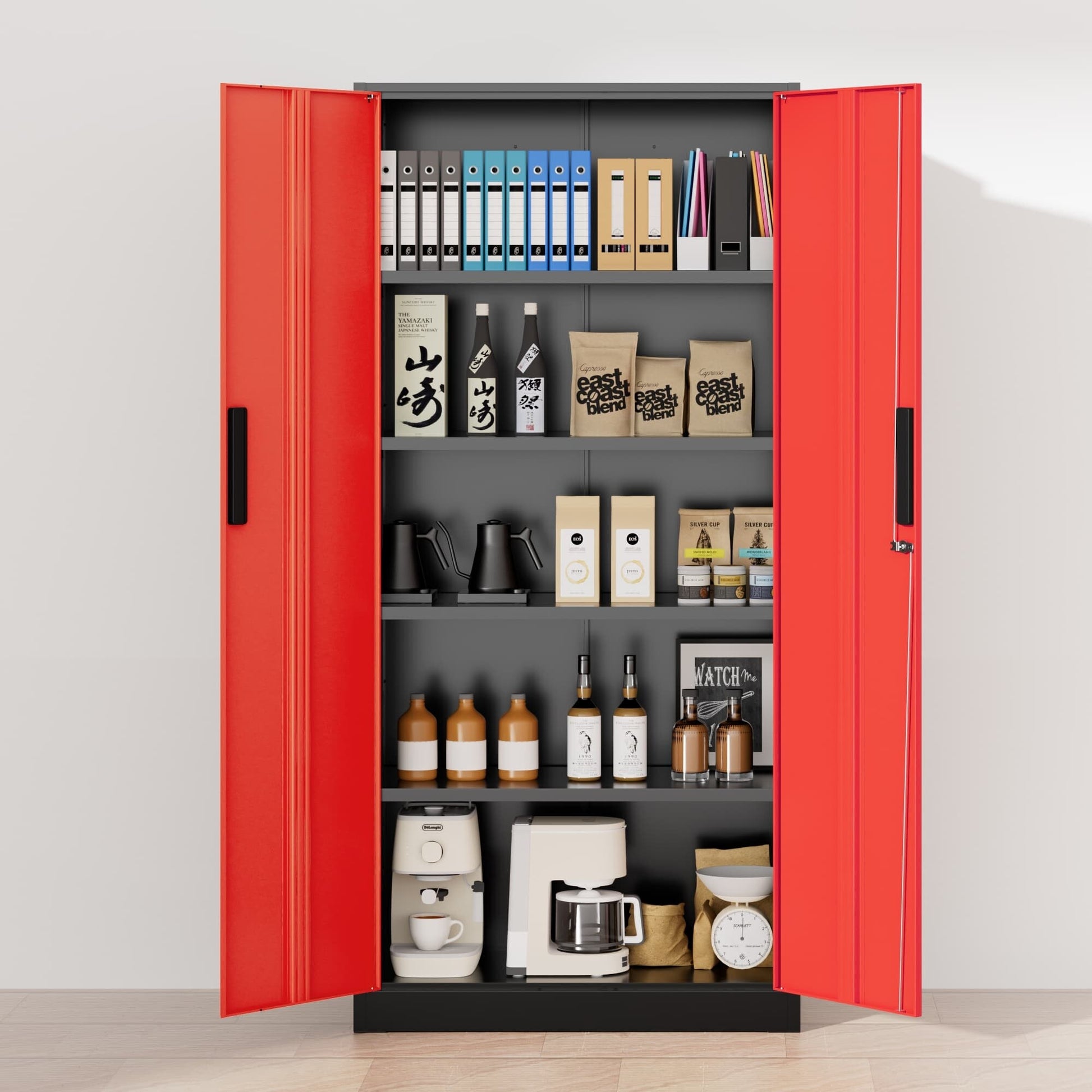 71'' H Metal Garage Storage Cabinet with Locking Doors and Adjustable Shelves