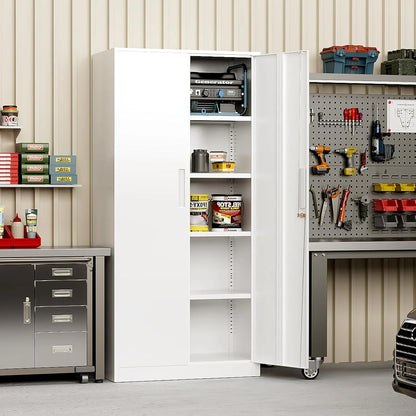 71'' H Metal Garage Storage Cabinet with Locking Doors and Adjustable Shelves