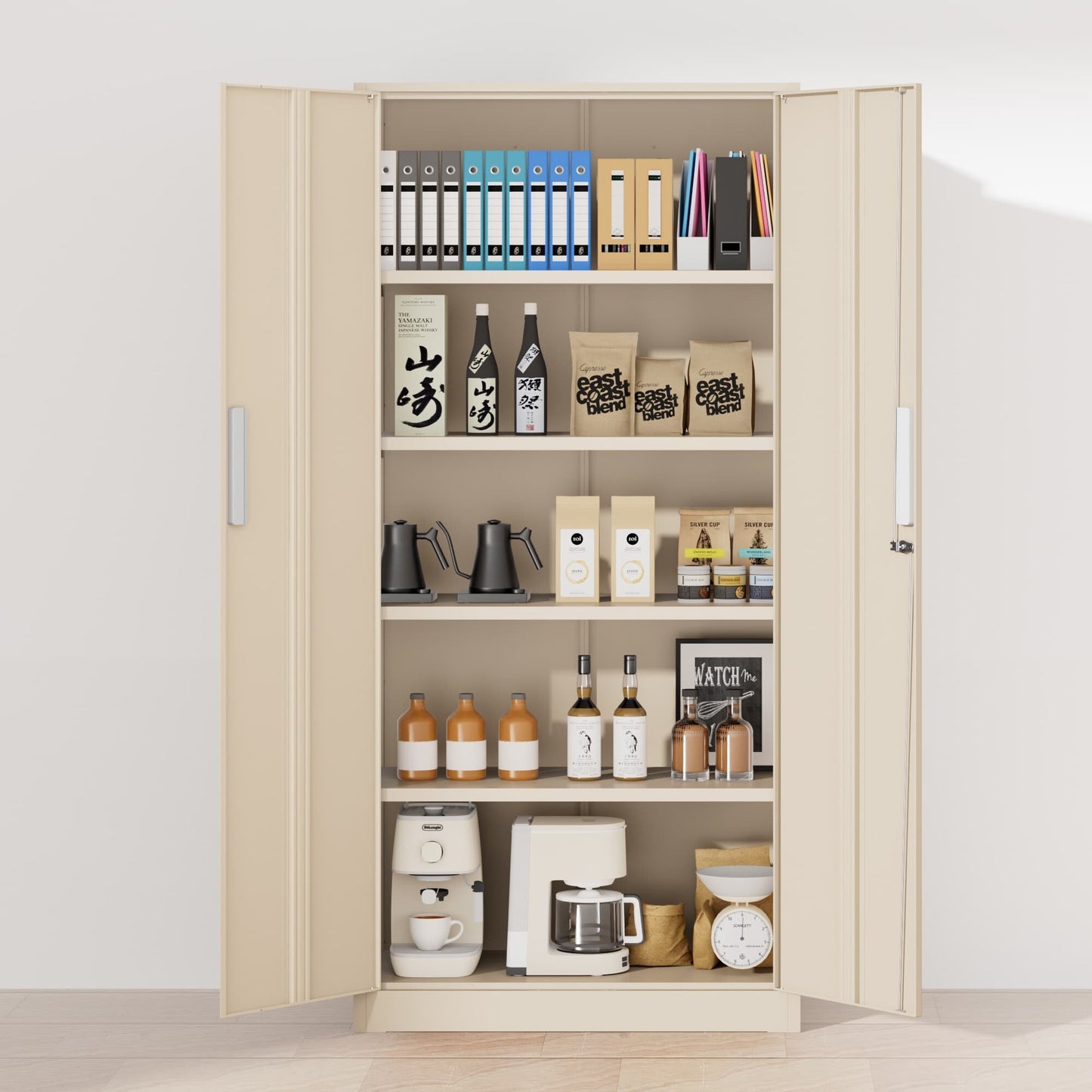 71'' H Metal Garage Storage Cabinet with Locking Doors and Adjustable Shelves