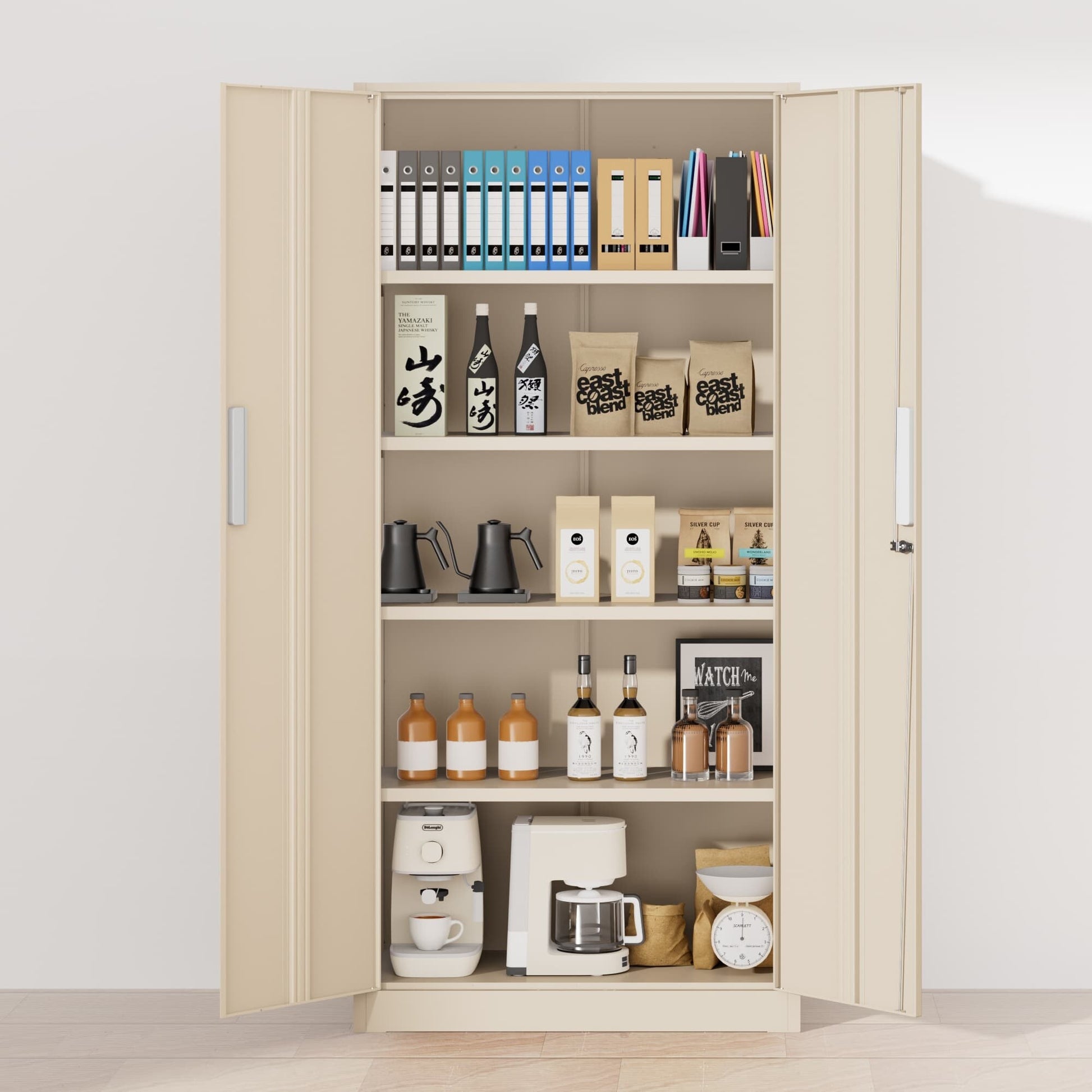 71'' H Metal Garage Storage Cabinet with Locking Doors and Adjustable Shelves
