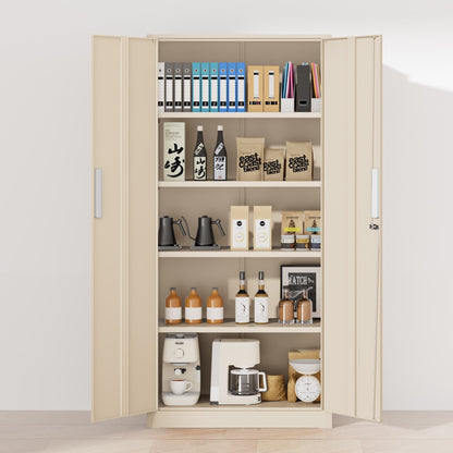 71'' H Metal Garage Storage Cabinet with Locking Doors and Adjustable Shelves