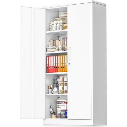 71'' H Metal Garage Storage Cabinet with Locking Doors and Adjustable Shelves