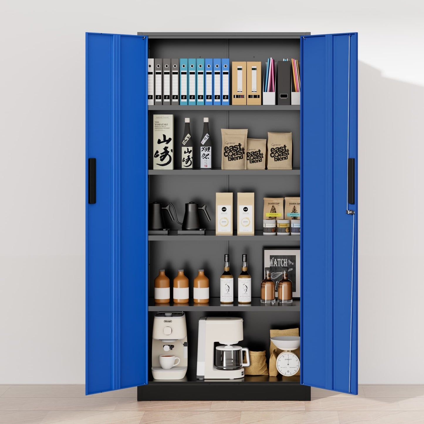 71'' H Metal Garage Storage Cabinet with Locking Doors and Adjustable Shelves