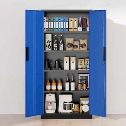 71'' H Metal Garage Storage Cabinet with Locking Doors and Adjustable Shelves