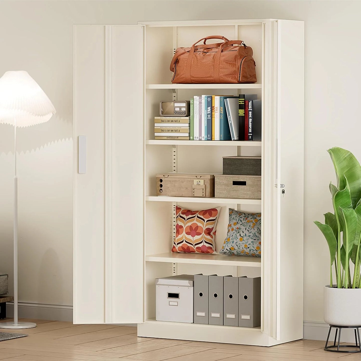 71'' H Metal Garage Storage Cabinet with Locking Doors and Adjustable Shelves
