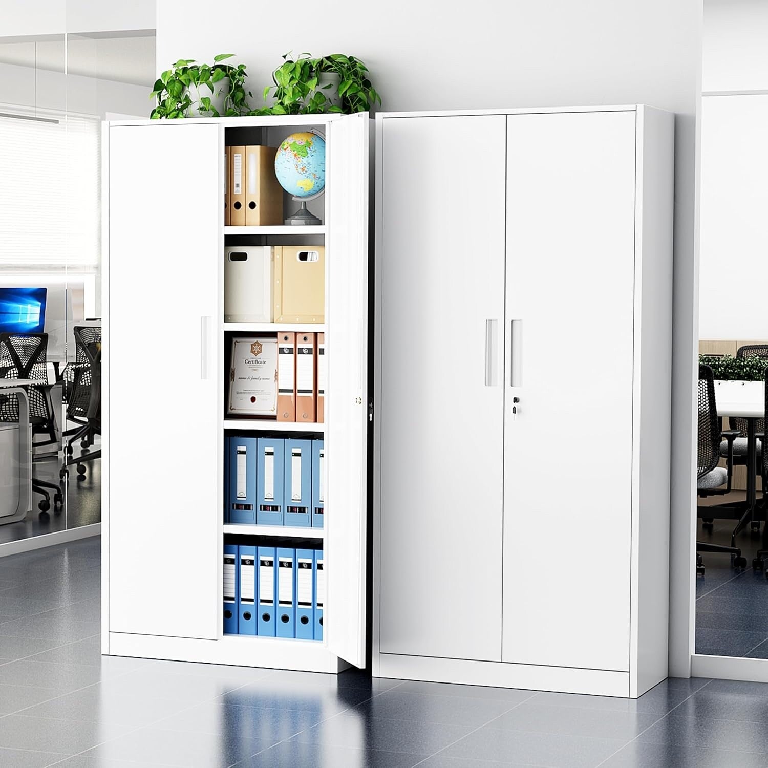 71'' H Metal Garage Storage Cabinet with Locking Doors and Adjustable Shelves