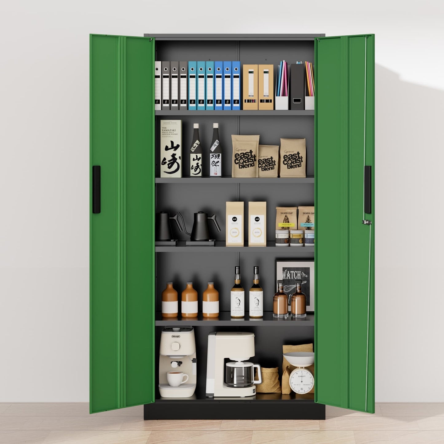 71'' H Metal Garage Storage Cabinet with Locking Doors and Adjustable Shelves